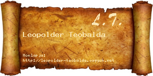Leopolder Teobalda névjegykártya